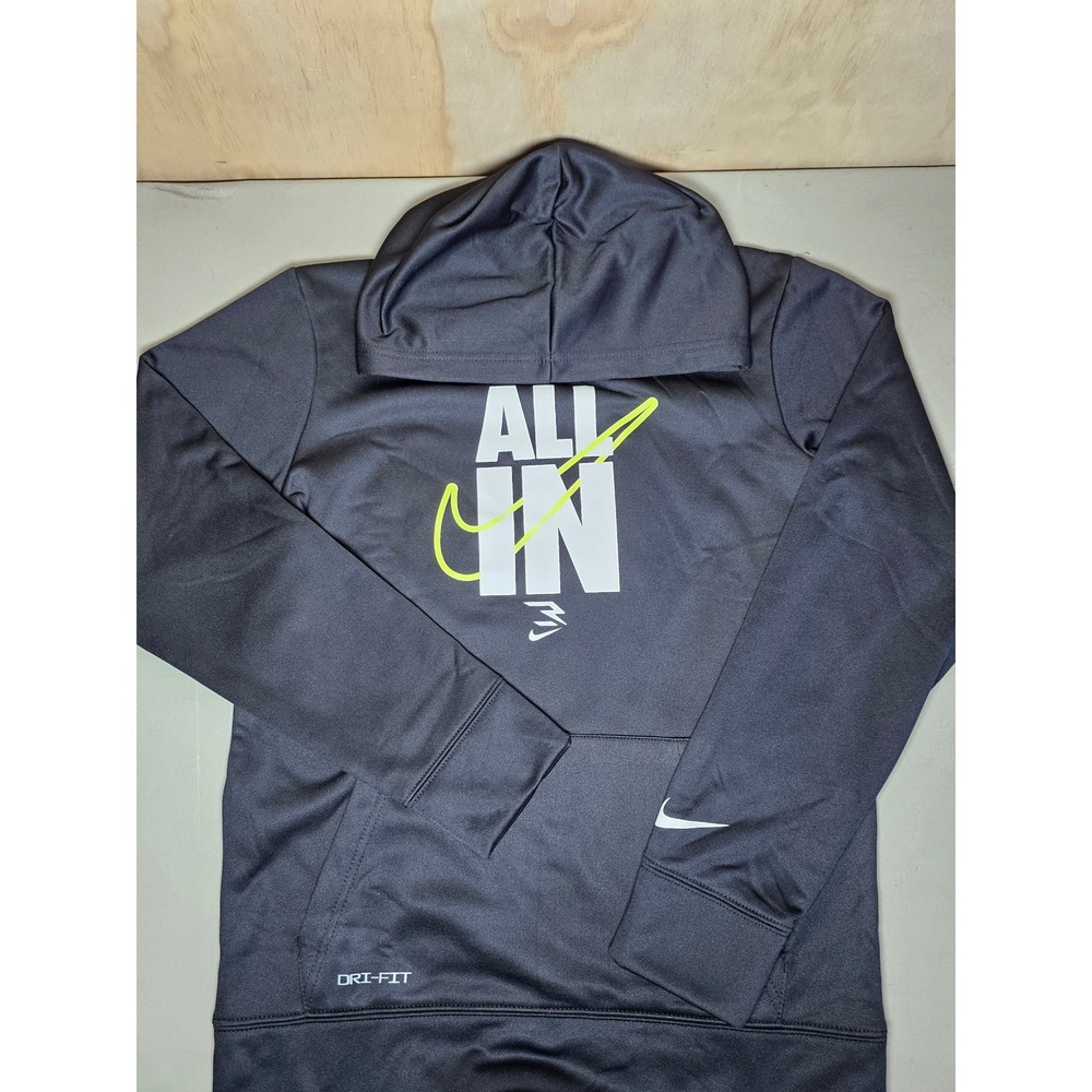 Nike 3 Brand Boys XL Black Dri-FIT All In Graphic Hoodie Sweatshirt 0402-023